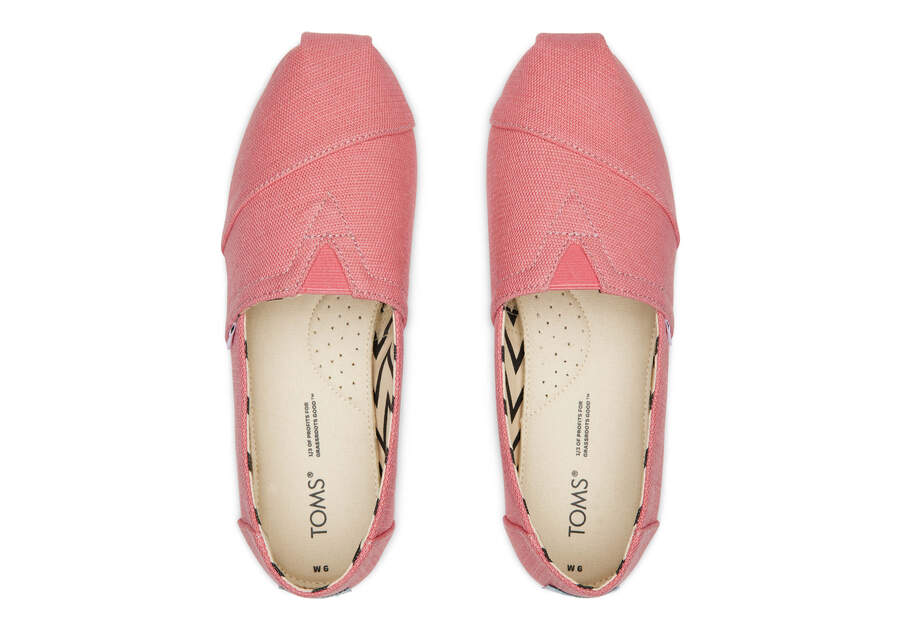 Women's Pink Alpargata Heritage Canvas Espadrille Slip On Shoe | TOMS
