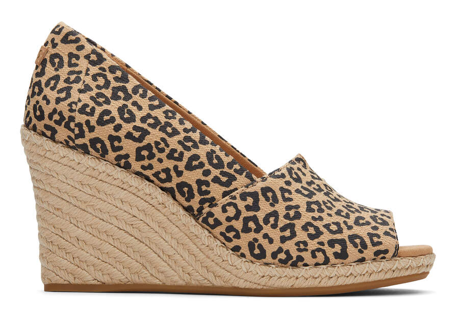 Women's Michelle Natural Leopard Wedge Heel | TOMS