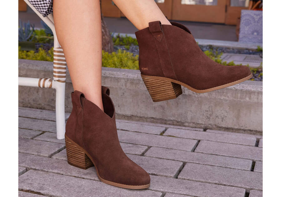 Women's Brown Suede Constance Boots | TOMS