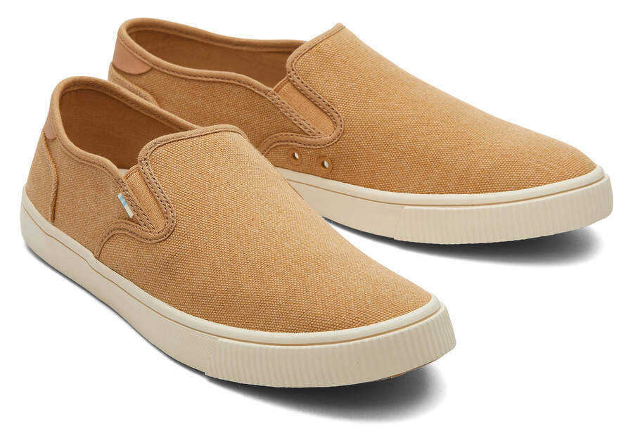 Mens Baja Doe Washed Recycled Cotton Canvas Slip On Sneaker | TOMS