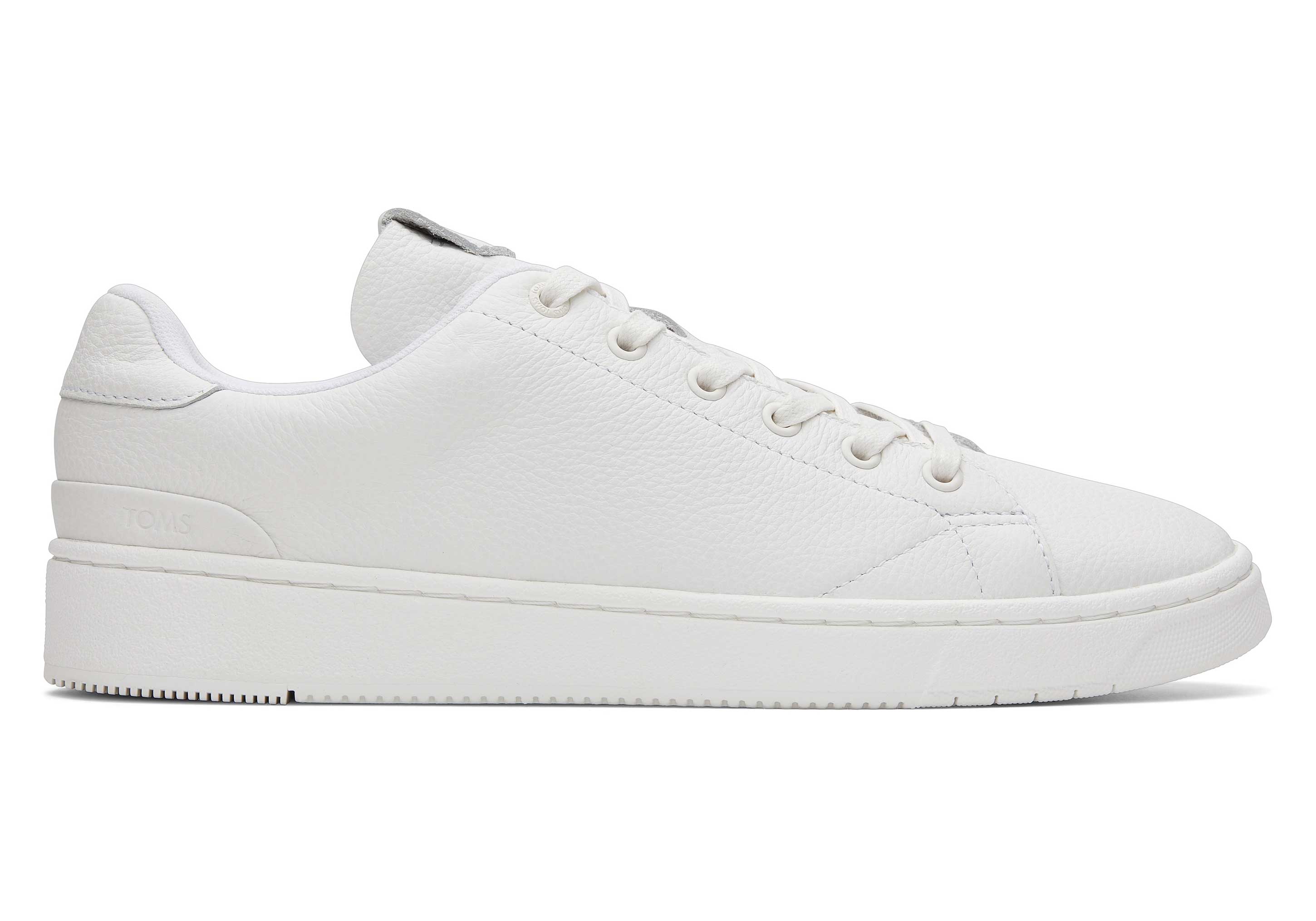 Mens TRVL LITE White Leather Lace-Up Sneaker | TOMS