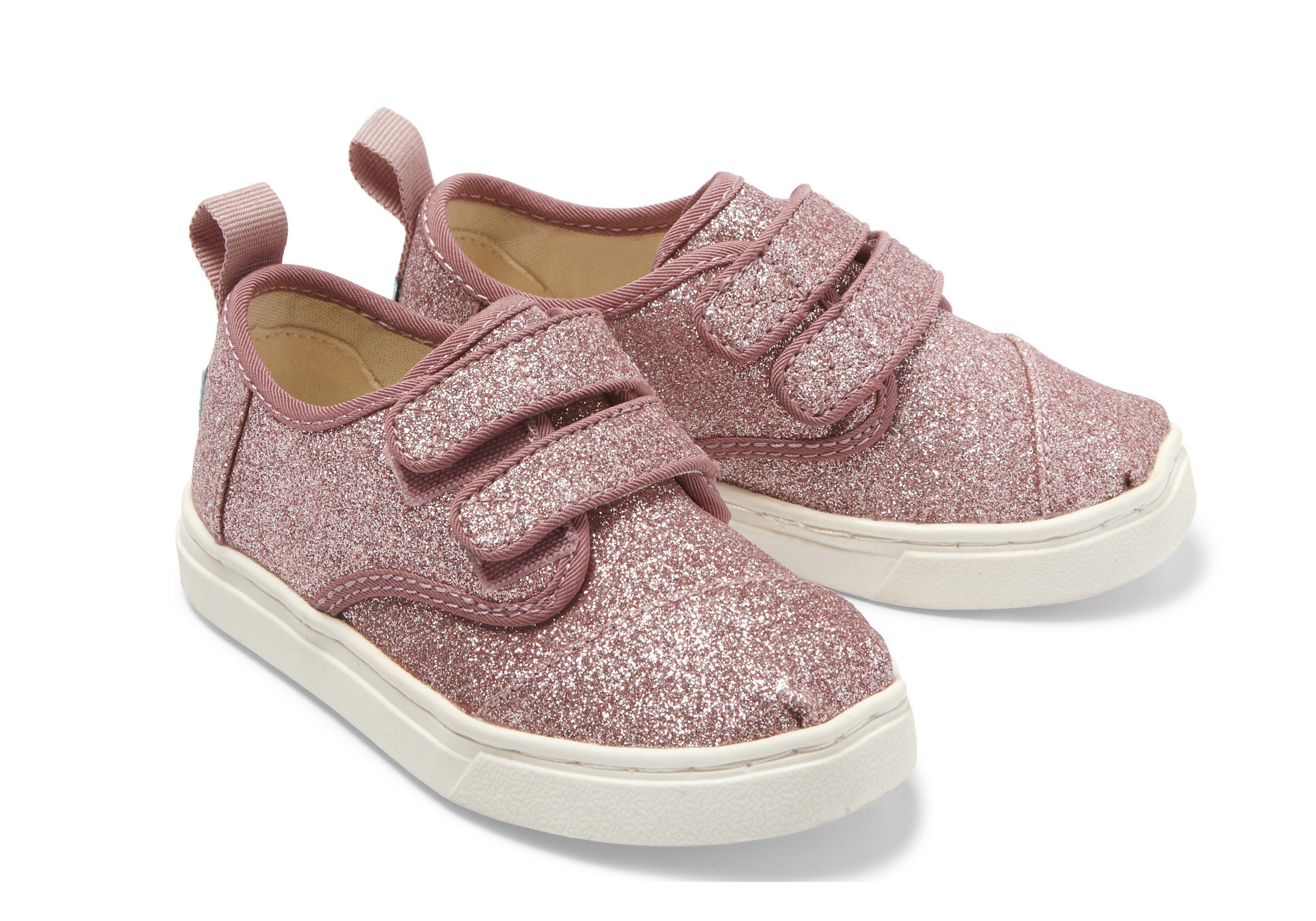 Kids Tiny Cordones Pink Glitter Sneaker | TOMS